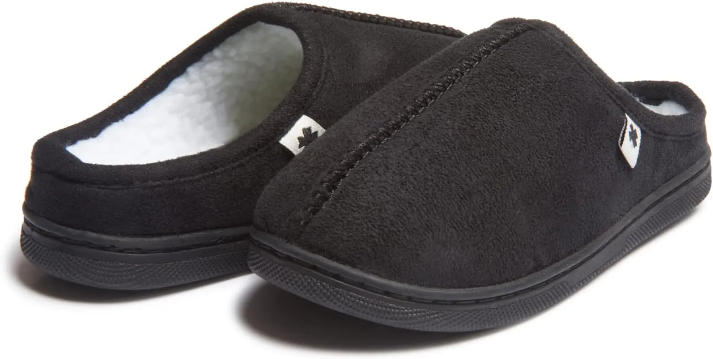 Lucky Brand Boys Memory Foam Microsuede Sherpa Clog Slippers, Fuzzy Non Slip Indoor Outdoor House Shoes, Kids Bedroom Clogs