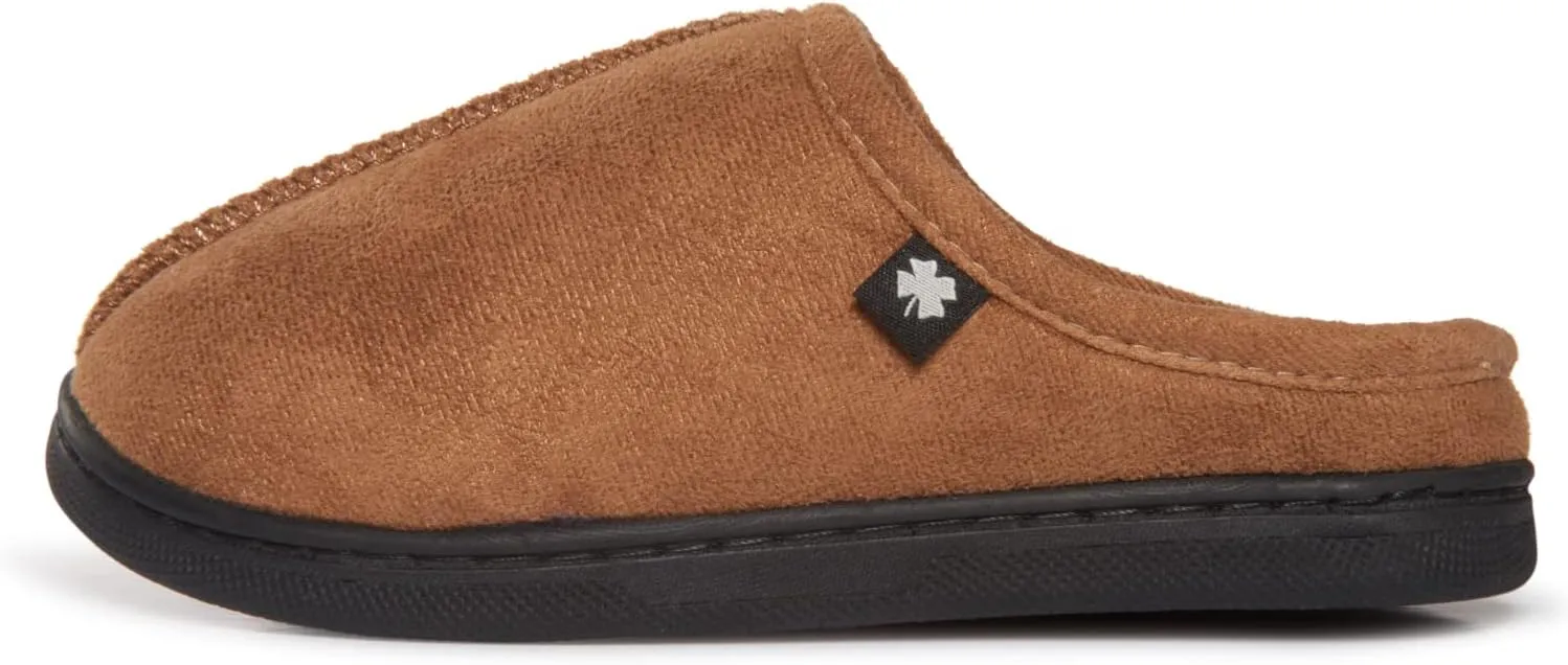 Lucky Brand Boys Memory Foam Microsuede Sherpa Clog Slippers, Fuzzy Non Slip Indoor Outdoor House Shoes, Kids Bedroom Clogs