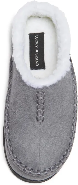 Lucky Brand Boys Micro Suede Clog Slippers, Non Slip Rubber Sole Warm Fuzzy Fluffy House Shoes, Kids Indoor Outdoor Clogs
