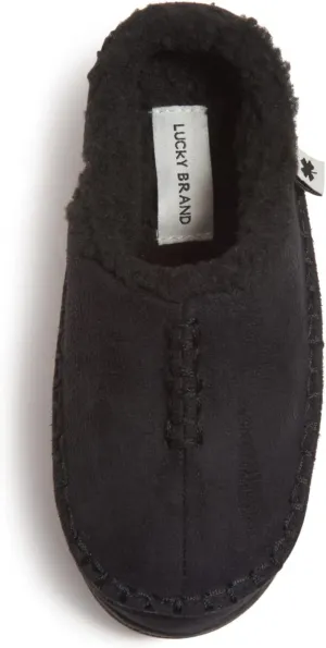 Lucky Brand Boys Micro Suede Clog Slippers, Non Slip Rubber Sole Warm Fuzzy Fluffy House Shoes, Kids Indoor Outdoor Clogs