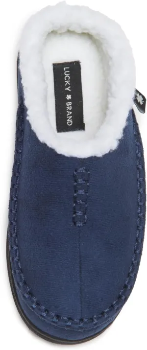 Lucky Brand Boys Micro Suede Clog Slippers, Non Slip Rubber Sole Warm Fuzzy Fluffy House Shoes, Kids Indoor Outdoor Clogs