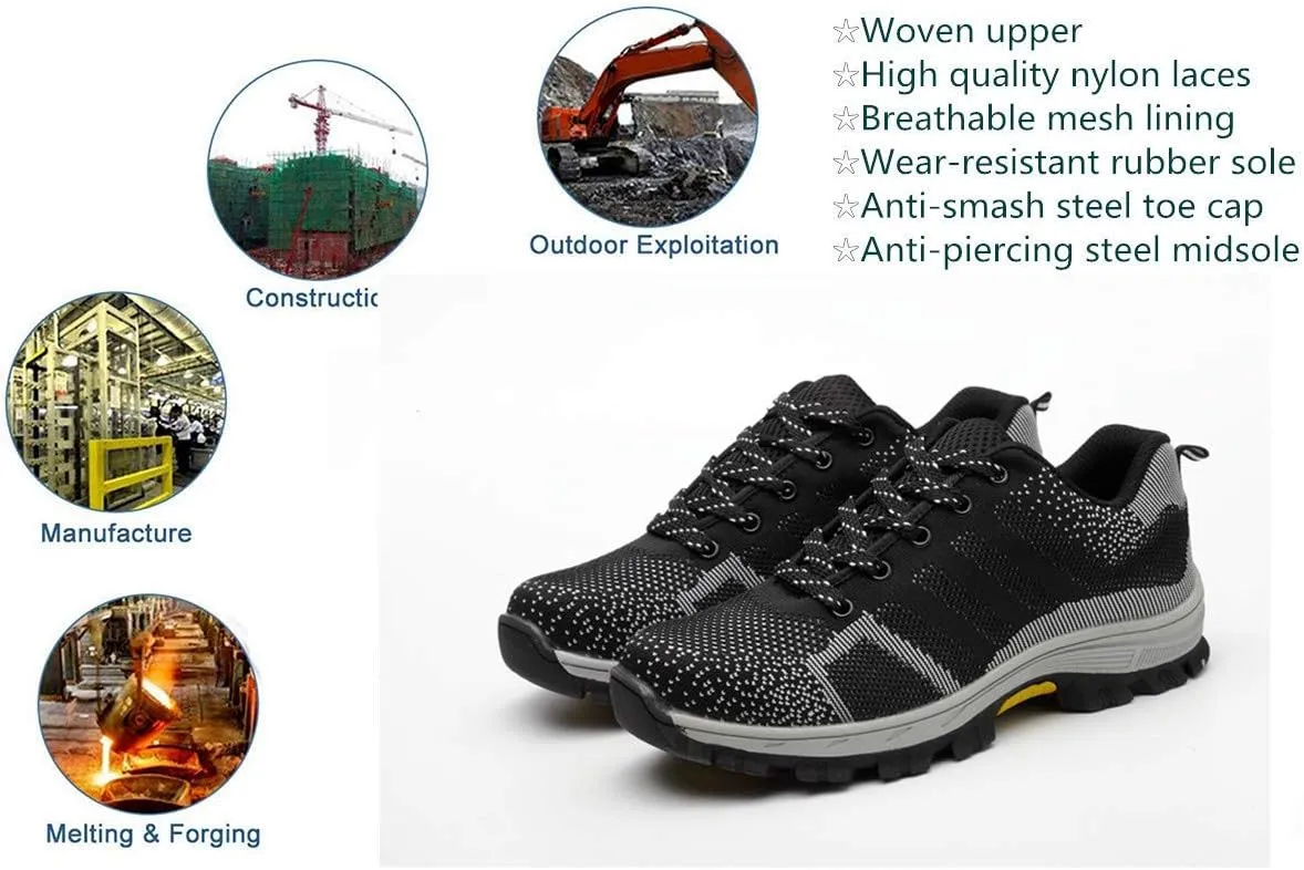 Luolocsn Women's Work Steel Toe Shoe Camo Safety Shoe for Men Lightweight Industrial & Construction Shoes