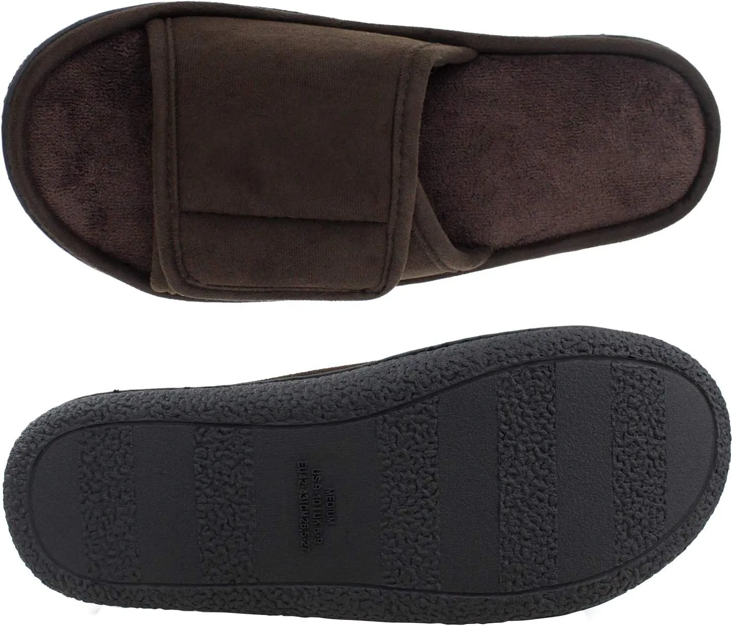 Magtoe Adjustable House Slippers for Men Soft Open Toe Breathable Indoor Slip on Mens Slides Sandals with Memory Foam for Home Bedroom,All Seasons