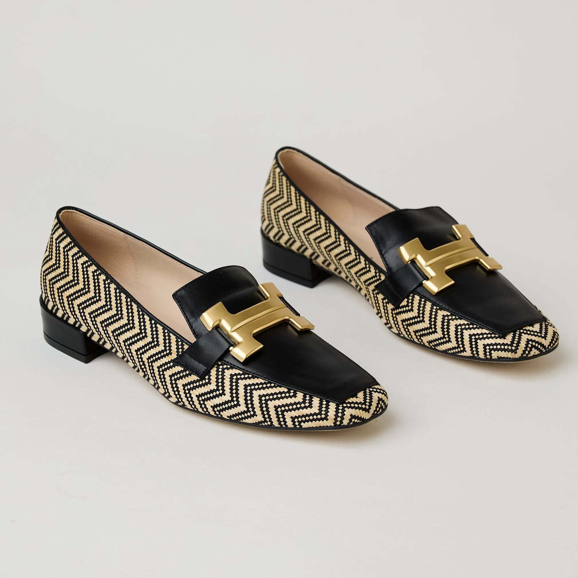 Marian Multi Black Leather Loafers