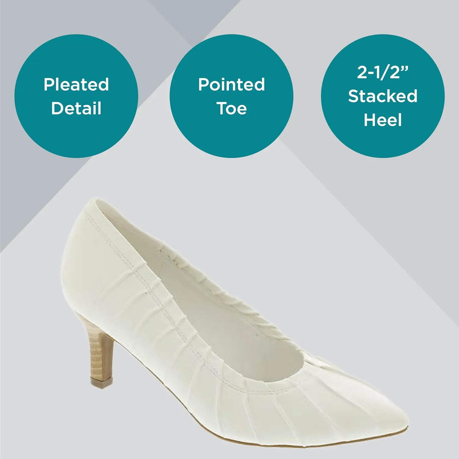 Masseys Women's Bella Pleated Mid Heel Pump