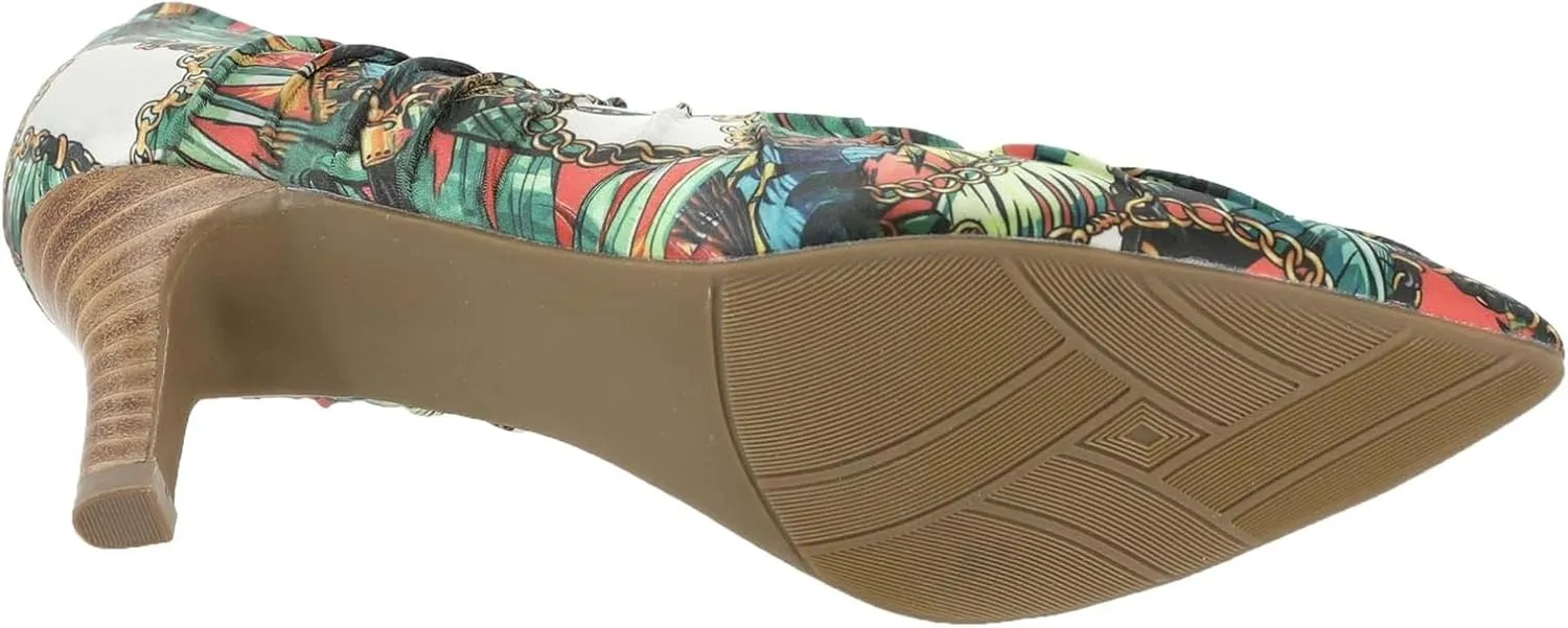 Masseys Women's Bella Pleated Mid Heel Pump