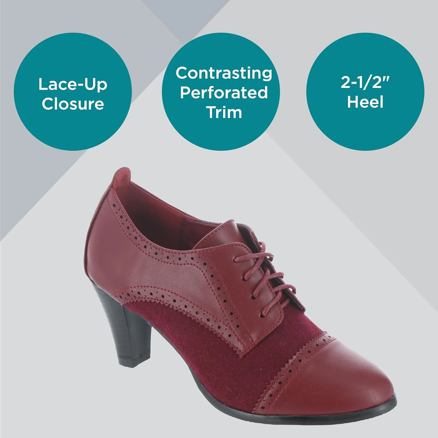 Masseys Women's Olive Lace-Up Tailored Dress Pump