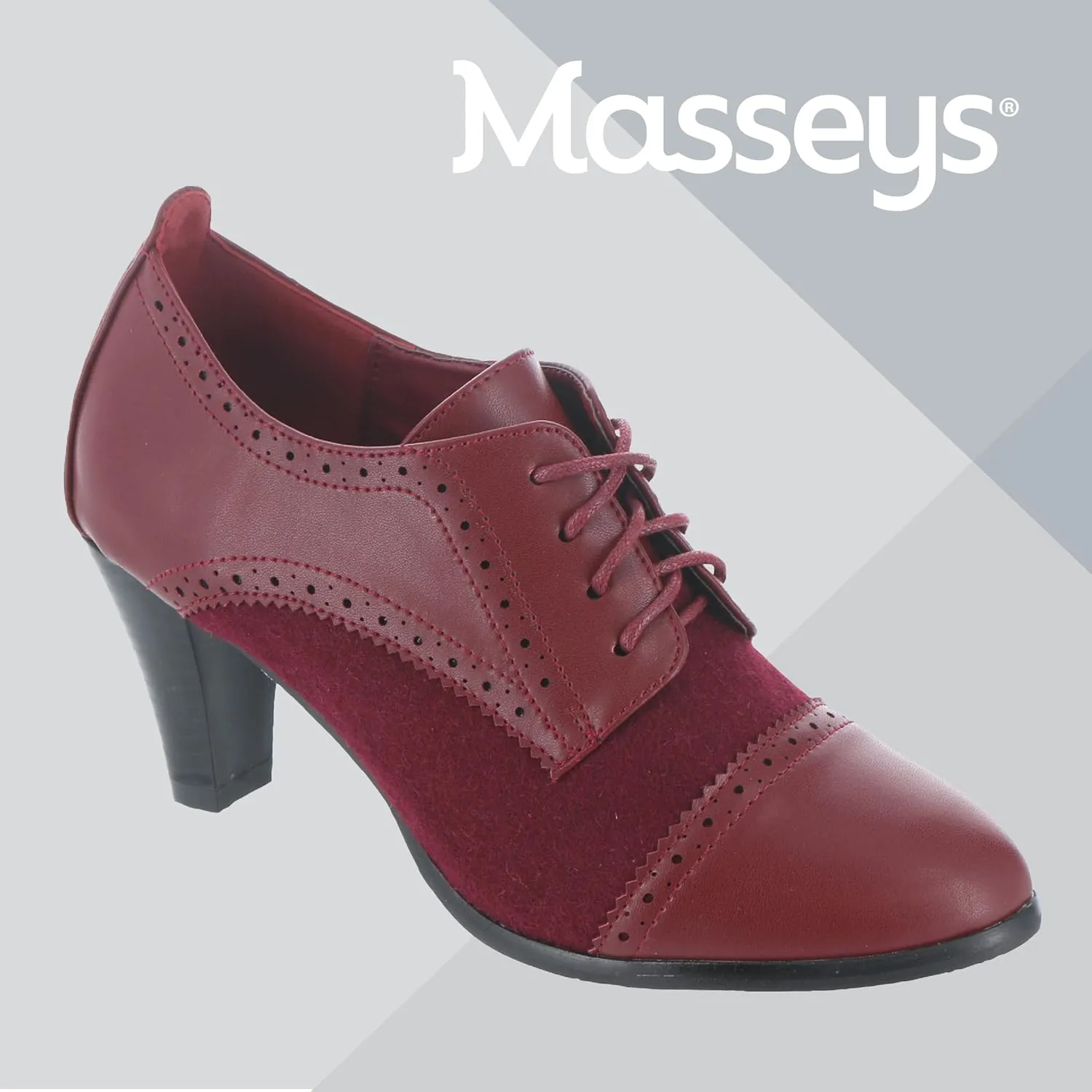 Masseys Women's Olive Lace-Up Tailored Dress Pump