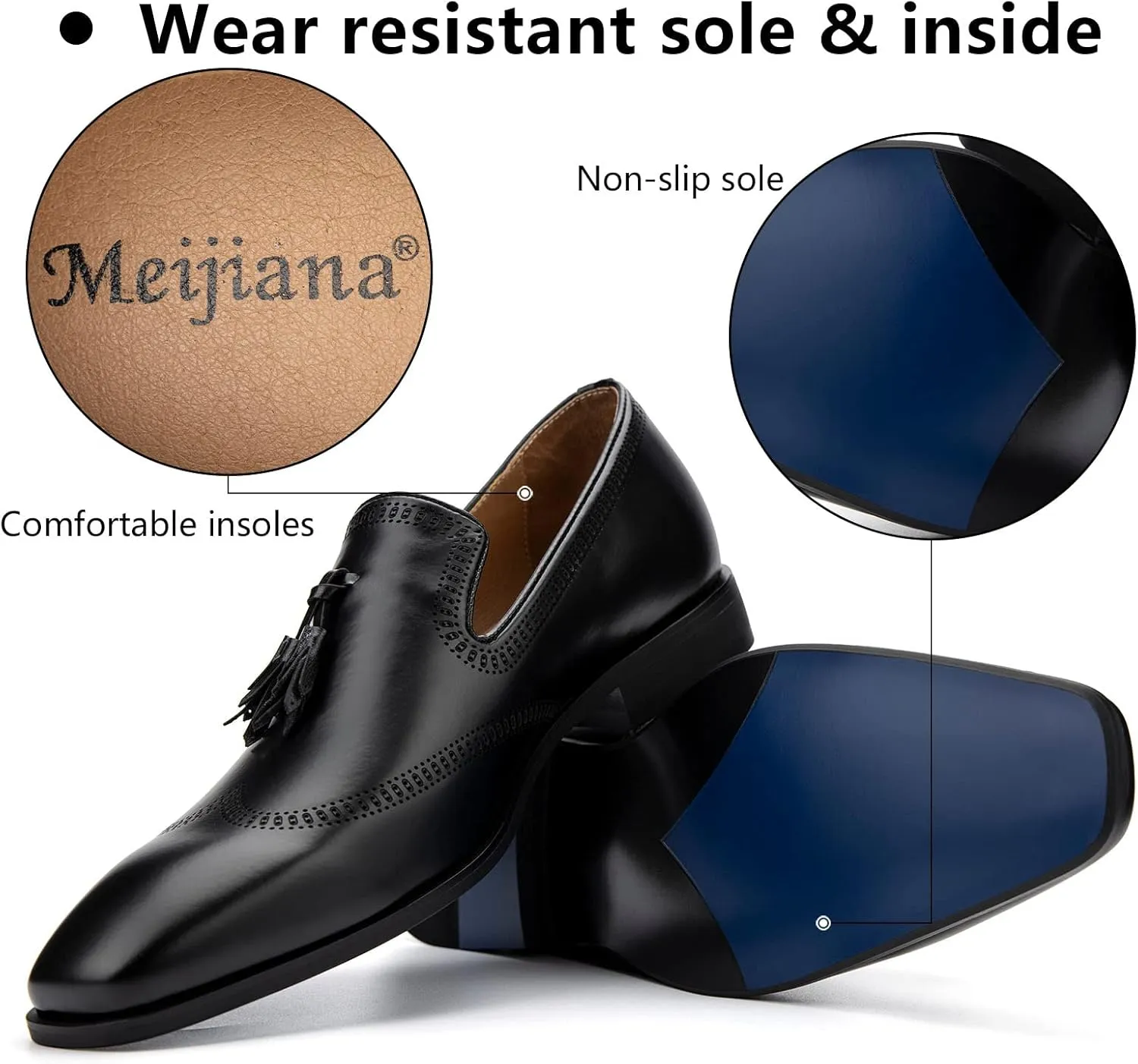Meijiana Men's Classic Loafers - Dress Shoes for Men, Luxury Fashion Loafers