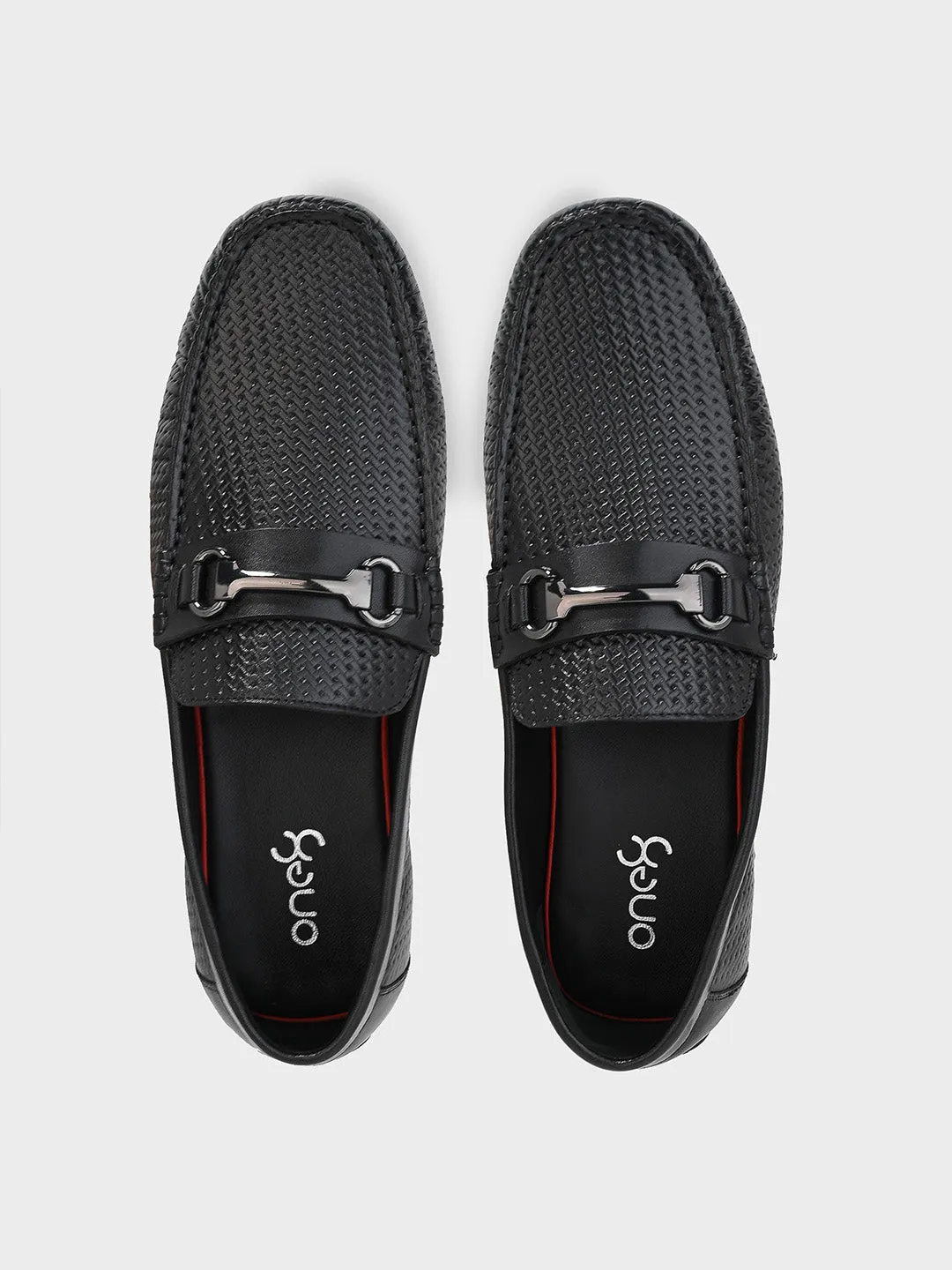 Men's Black Leather Slip-On Loafers