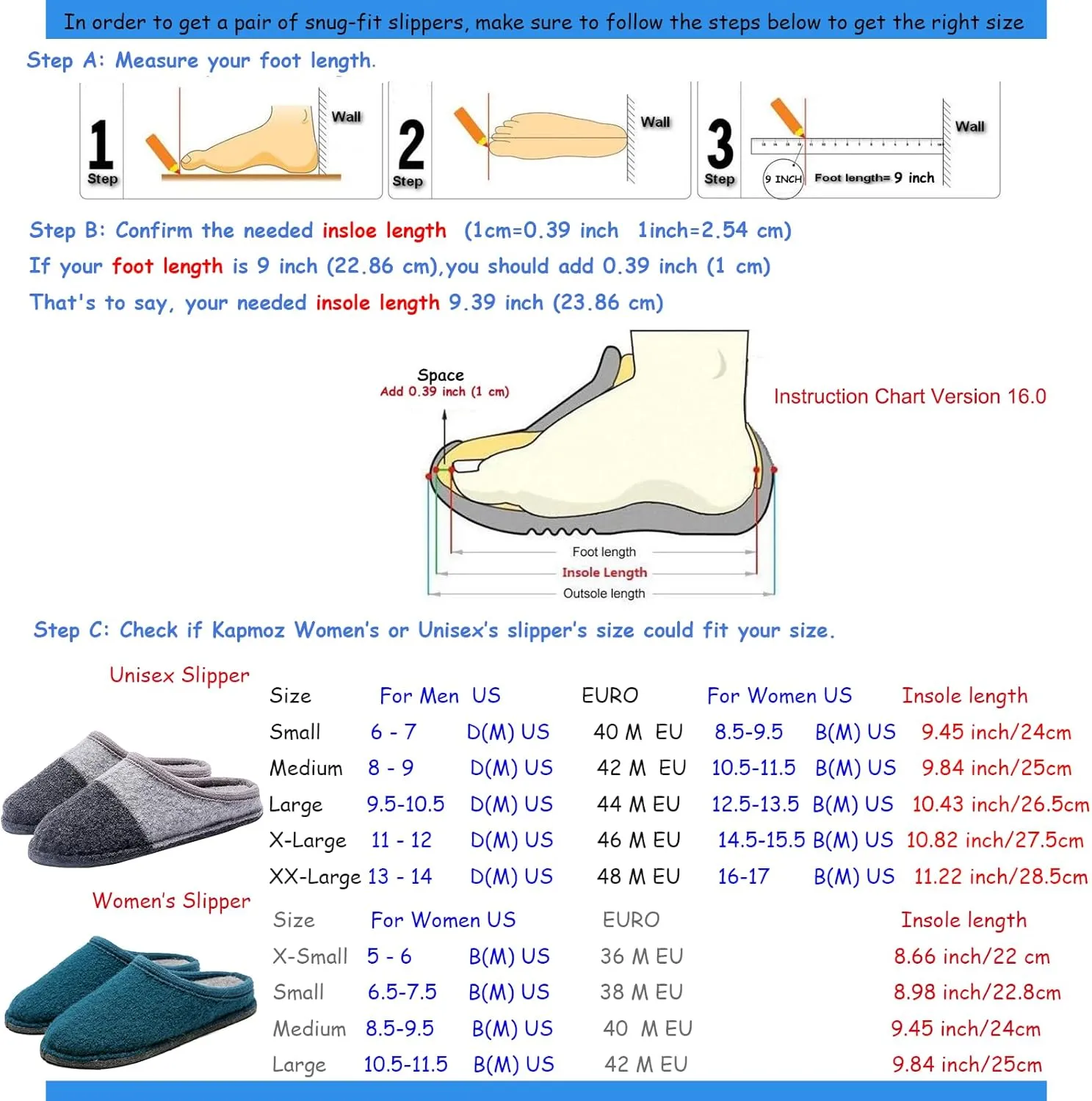 Men's Boiled Wool House Slippers Breathable Winter Warm Slip on Mules Indoor/Outdoor Slipper for Women Two Tone Cap Toe Clog