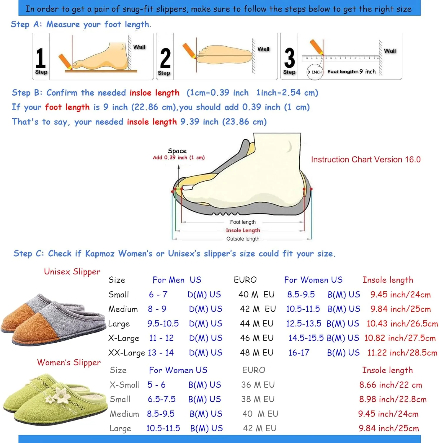 Men's Boiled Wool House Slippers Breathable Winter Warm Slip on Mules Indoor/Outdoor Slipper for Women Two Tone Cap Toe Clog