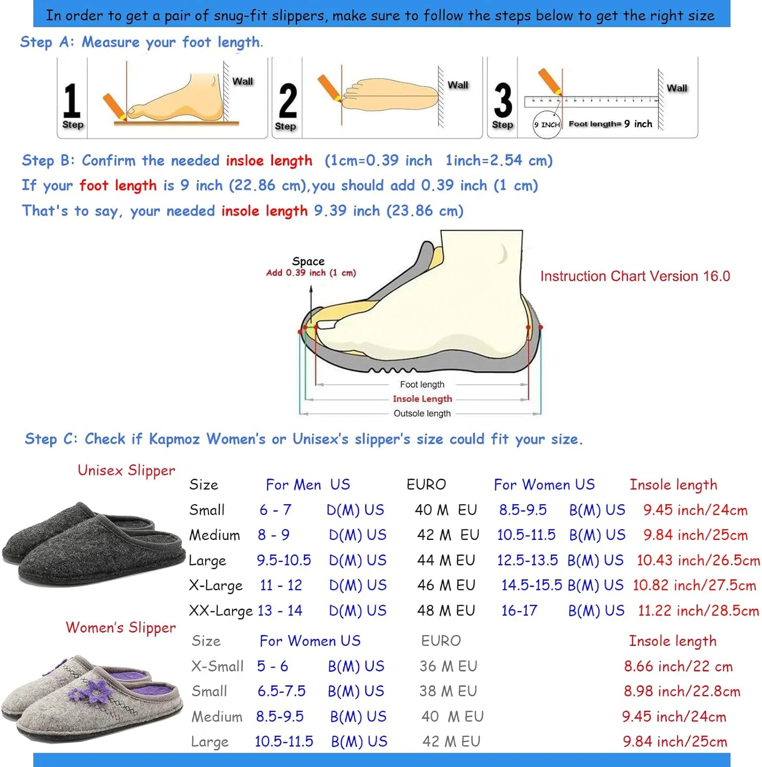 Men's Boiled Wool House Slippers Breathable Winter Warm Slip on Mules Indoor/Outdoor Slipper for Women Two Tone Cap Toe Clog