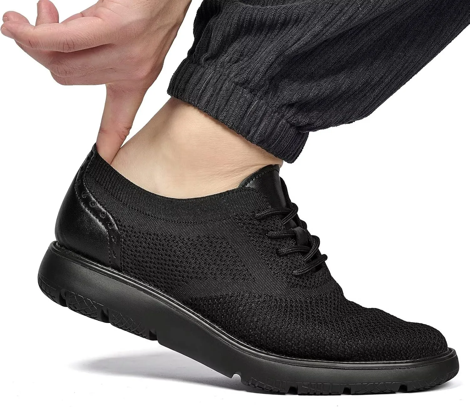 Men's Casual Sneakers Dress Shoes - Comfort Dress Sneakers Mesh Knit Lightweight Breathable Formal Oxford Business Shoes