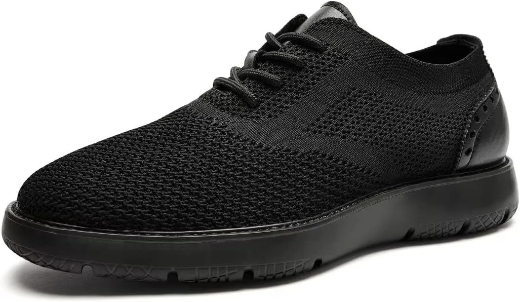 Men's Casual Sneakers Dress Shoes - Comfort Dress Sneakers Mesh Knit Lightweight Breathable Formal Oxford Business Shoes