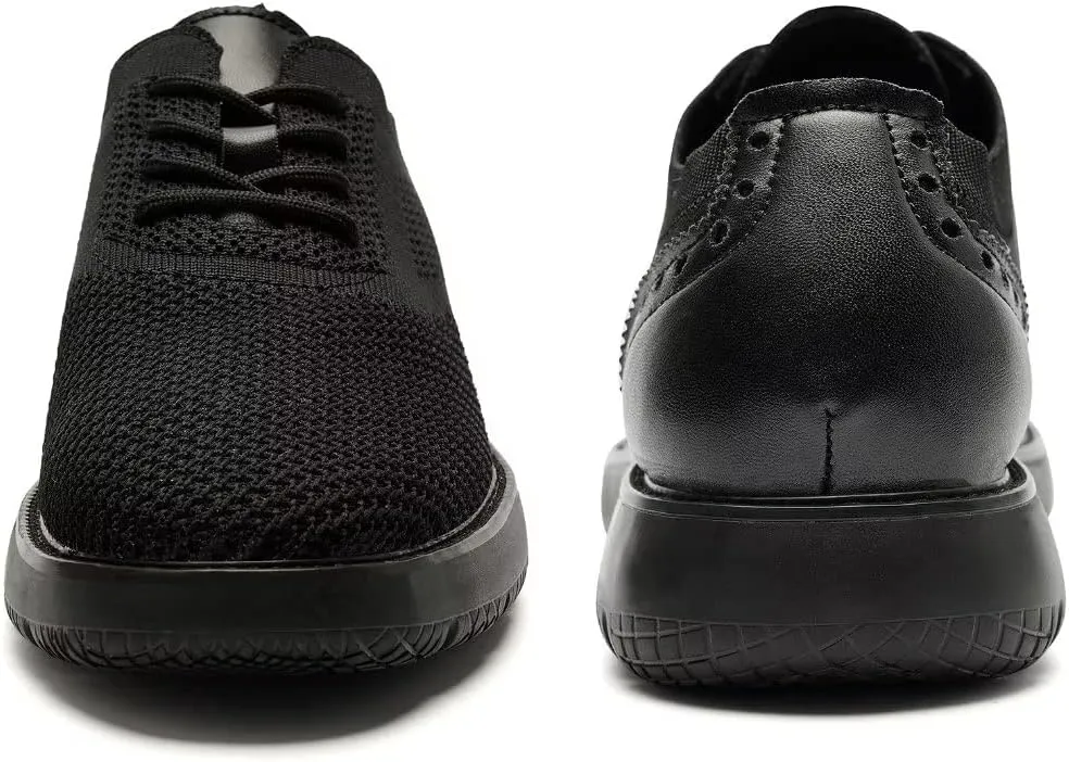 Men's Casual Sneakers Dress Shoes - Comfort Dress Sneakers Mesh Knit Lightweight Breathable Formal Oxford Business Shoes