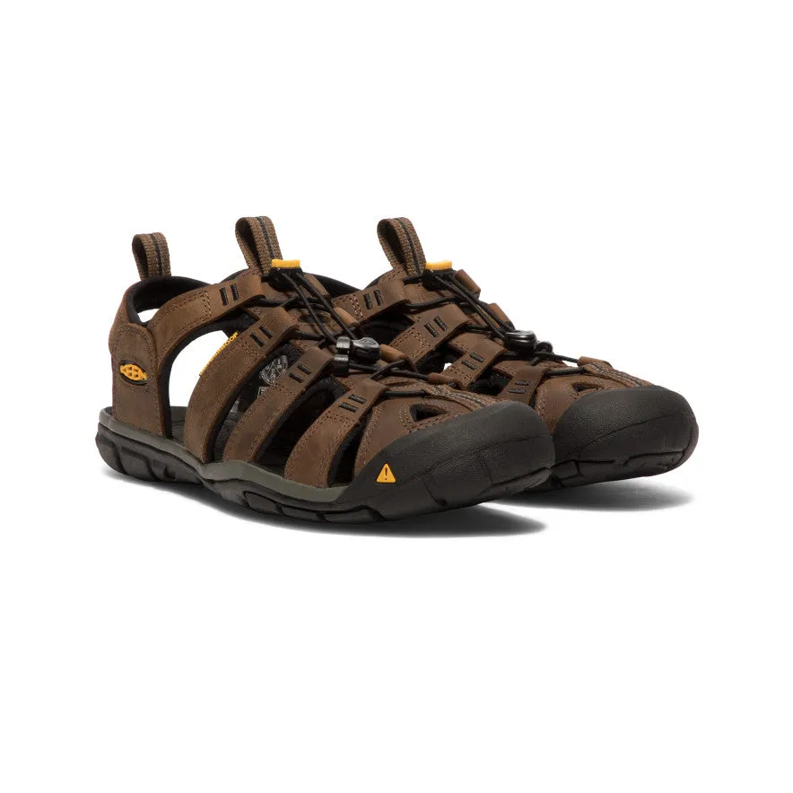 Men's Clearwater CNX Leather Sandal - Dark Earth/Black