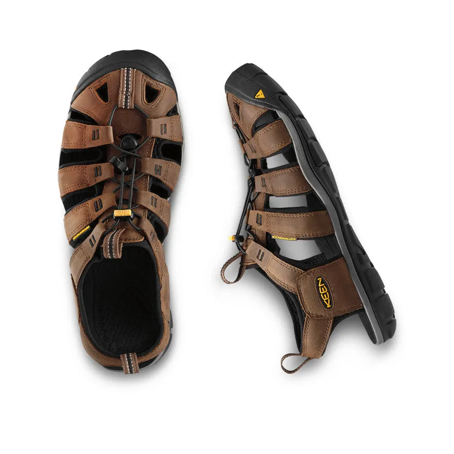 Men's Clearwater CNX Leather Sandal - Dark Earth/Black