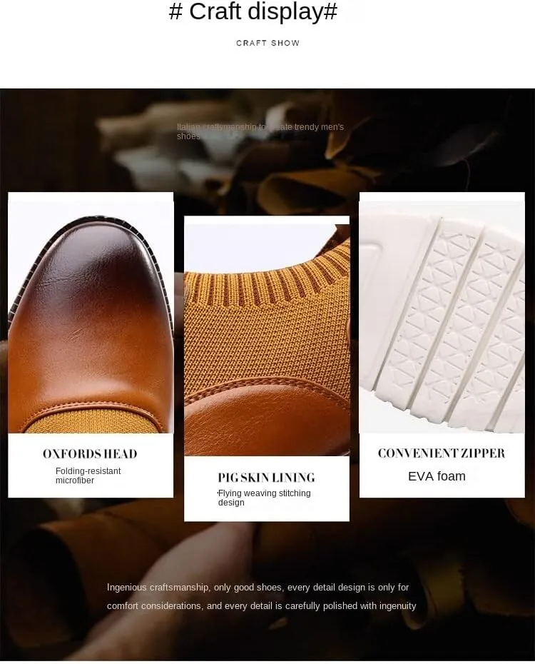 Men's Oxford Dress Shoes - Hybrid Leather Sneakers with Sporty Soles Lightweight and Comfortable Running Shoes