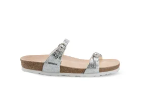 Mephisto Women's Norie Silver Fiori Metallic Leather Sandal
