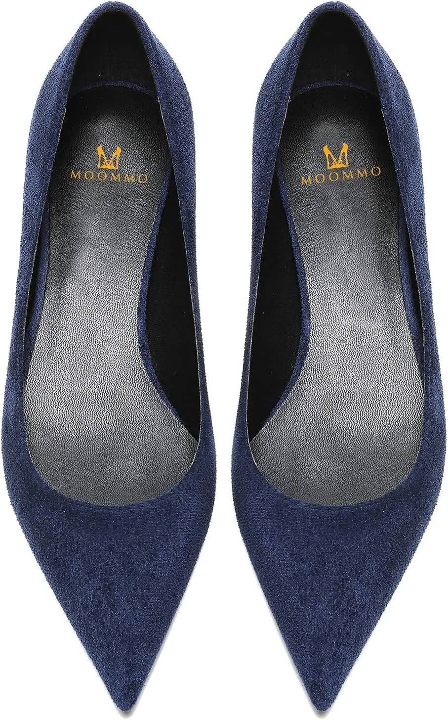 MOOMMO Low Kitten Heel Pumps for Women Pointed Toe Satin Dress Shoes Slip On 1 Inch Low Heel Work Pumps Comfy Basic Casual Office Evening Party Bridal Pump Shoes 4-13 M US