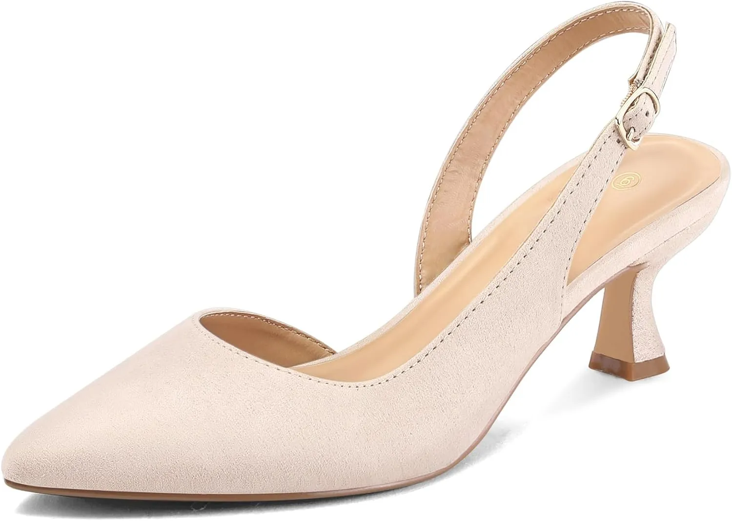 mysoft Women's Pumps Slingback Kitten Heels Pointed Toe Sexy Wedding Party Dress Pump Shoes