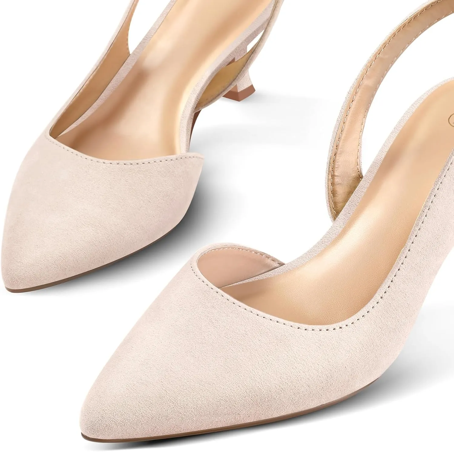 mysoft Women's Pumps Slingback Kitten Heels Pointed Toe Sexy Wedding Party Dress Pump Shoes