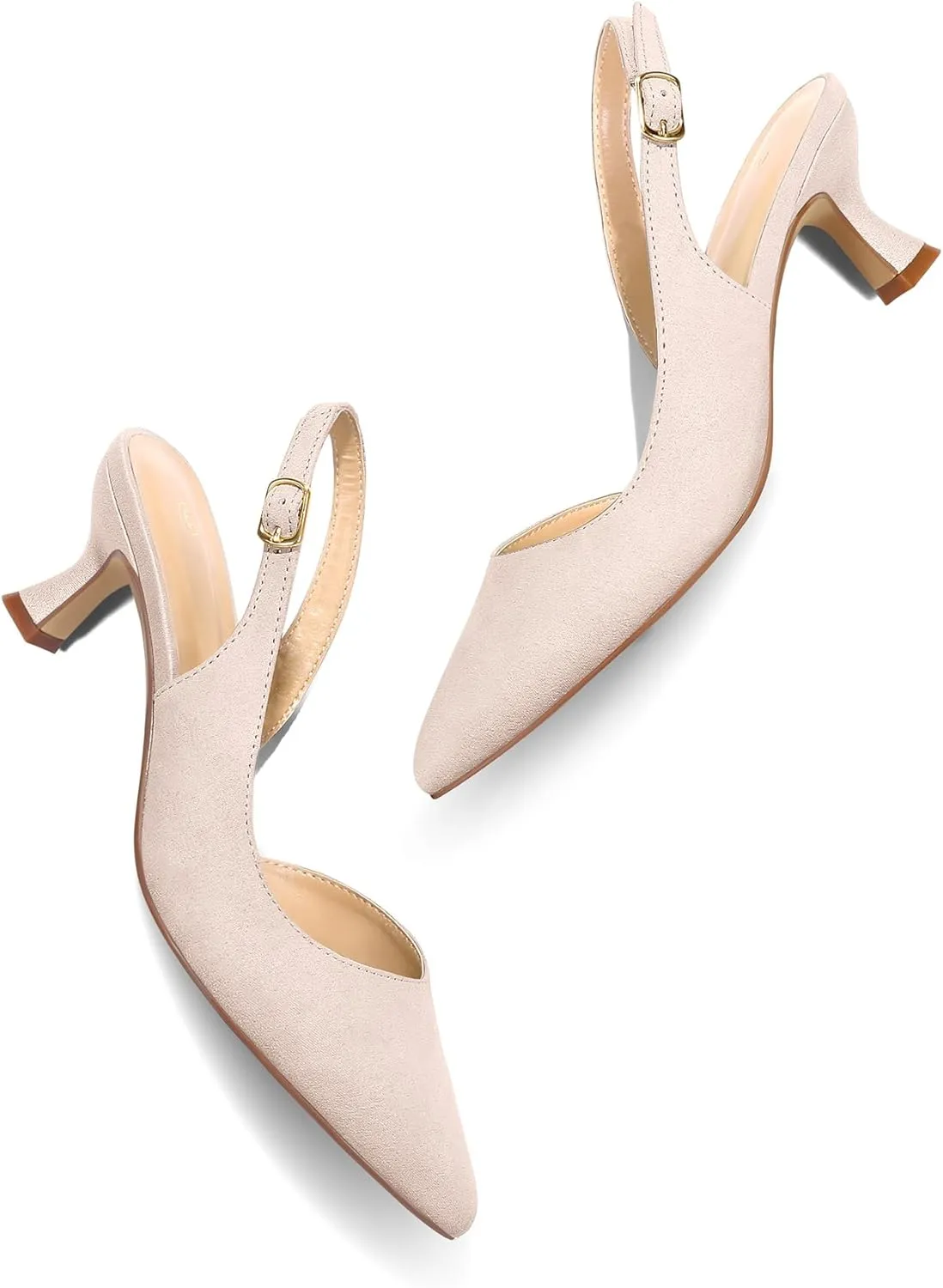 mysoft Women's Pumps Slingback Kitten Heels Pointed Toe Sexy Wedding Party Dress Pump Shoes