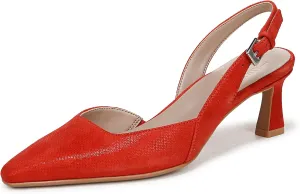 Naturalizer Womens Dalary Pump Red Suede Textured 7 W