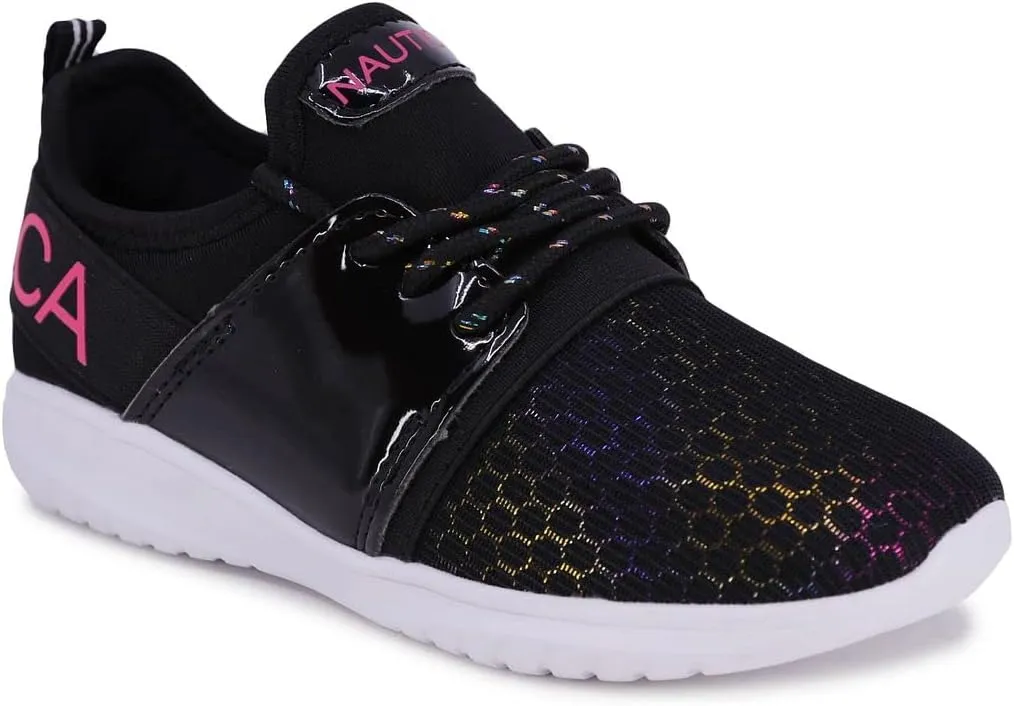 Nautica Kids Girls Metallic Fashion Sneaker Lace-Up Athletic Running Shoe I kappil I (Big Kid - Little Kid - Toddler)