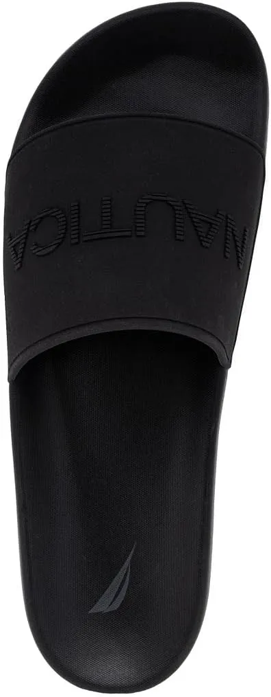 Nautica Men's Slide Sandals – Comfortable Slip-On Pool & Beach Shoes with Cushioned Footbed for Casual Wear