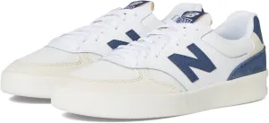 New Balance Men's 300 V3 Court Sneaker, White/Sea Salt/Vintage Indigo, 5 Wide