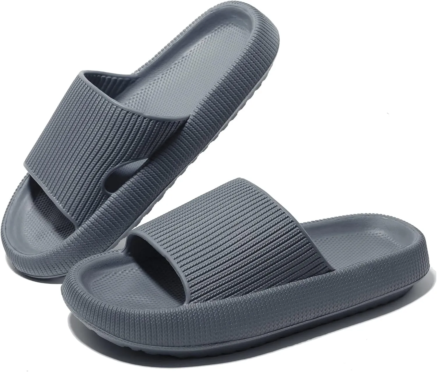 NewDenBer Cloud Slides Slippers for Women and Men Soft Cushioned Thick Sole Shower Bathroom Indoor Outdoor House Slide Sandals
