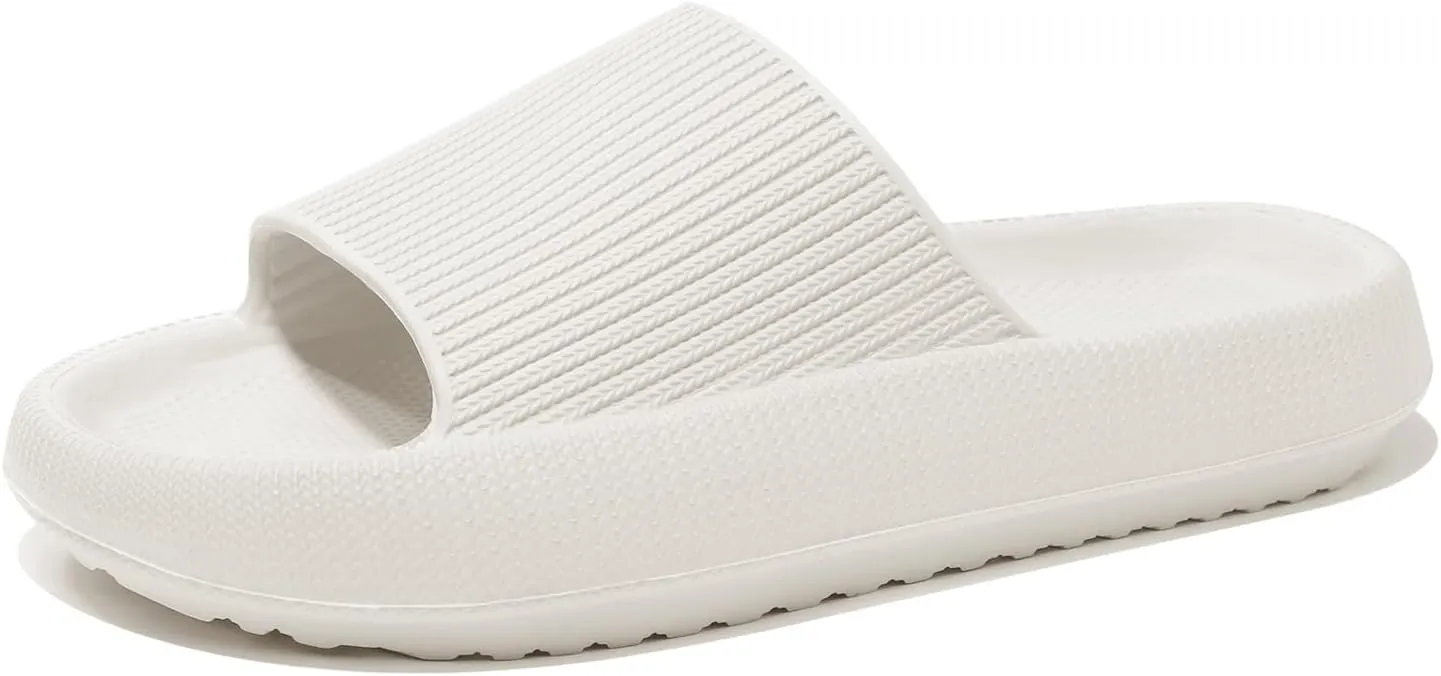 NewDenBer Cloud Slides Slippers for Women and Men Soft Cushioned Thick Sole Shower Bathroom Indoor Outdoor House Slide Sandals