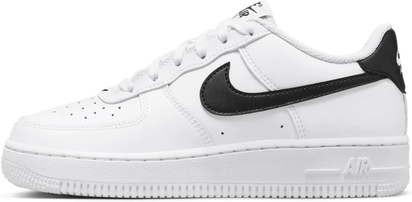 Nike Air Force 1 Big Kids' Shoes (FV5948-101, White/Black) Size 6.5