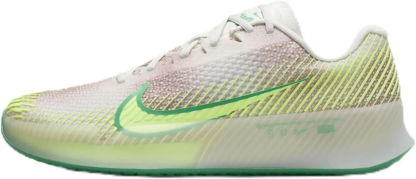 NikeCourt Air Zoom Vapor 11 Premium Men's Hard Court Tennis Shoes (FJ2055-001, Phantom/Stadium Green/Barely Volt) Size 11.5