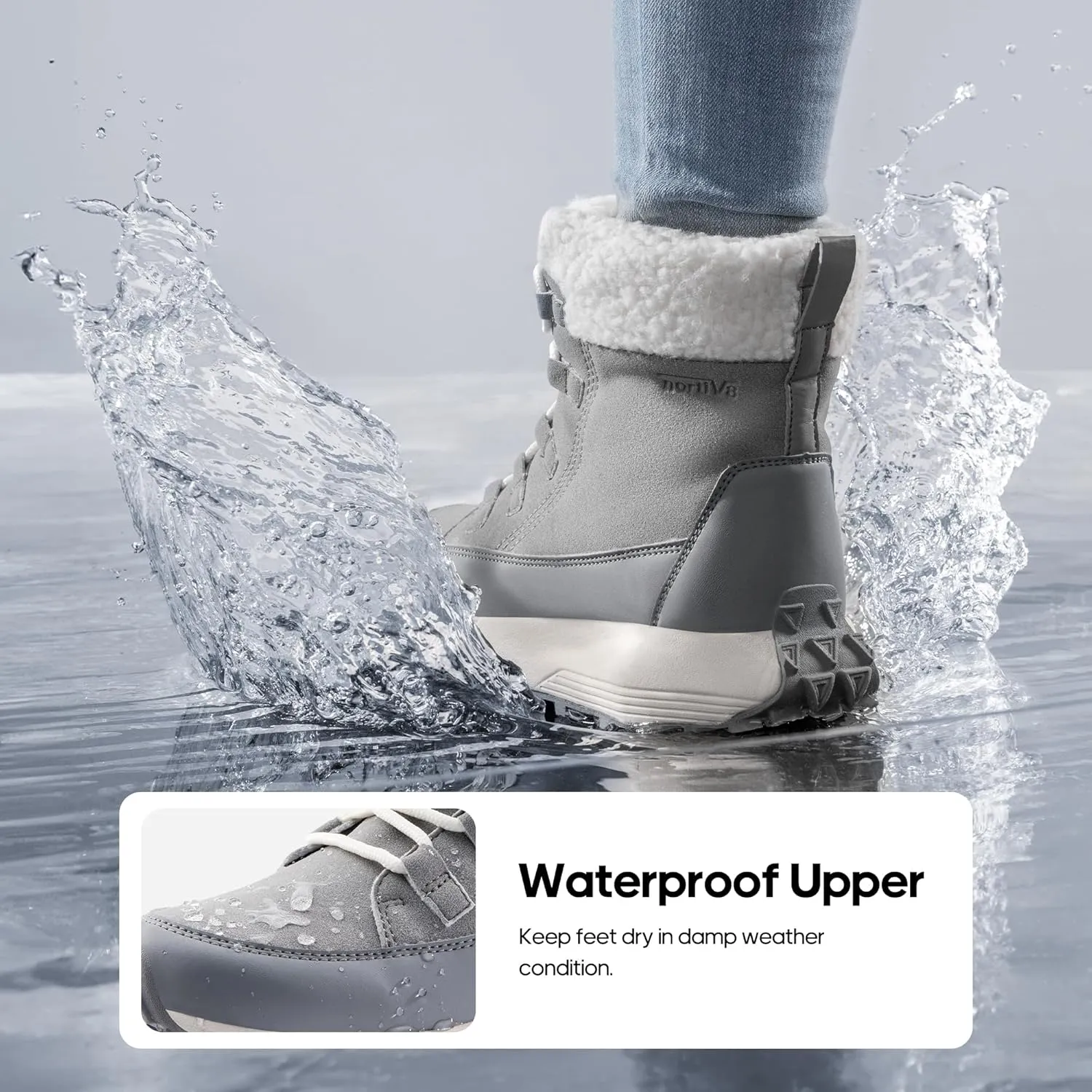 NORTIV 8 Women's Winter Boots Ankle Waterproof Lightweight Snow Sneaker Boots