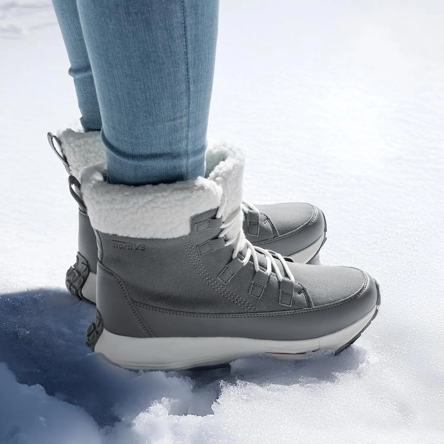 NORTIV 8 Women's Winter Boots Ankle Waterproof Lightweight Snow Sneaker Boots