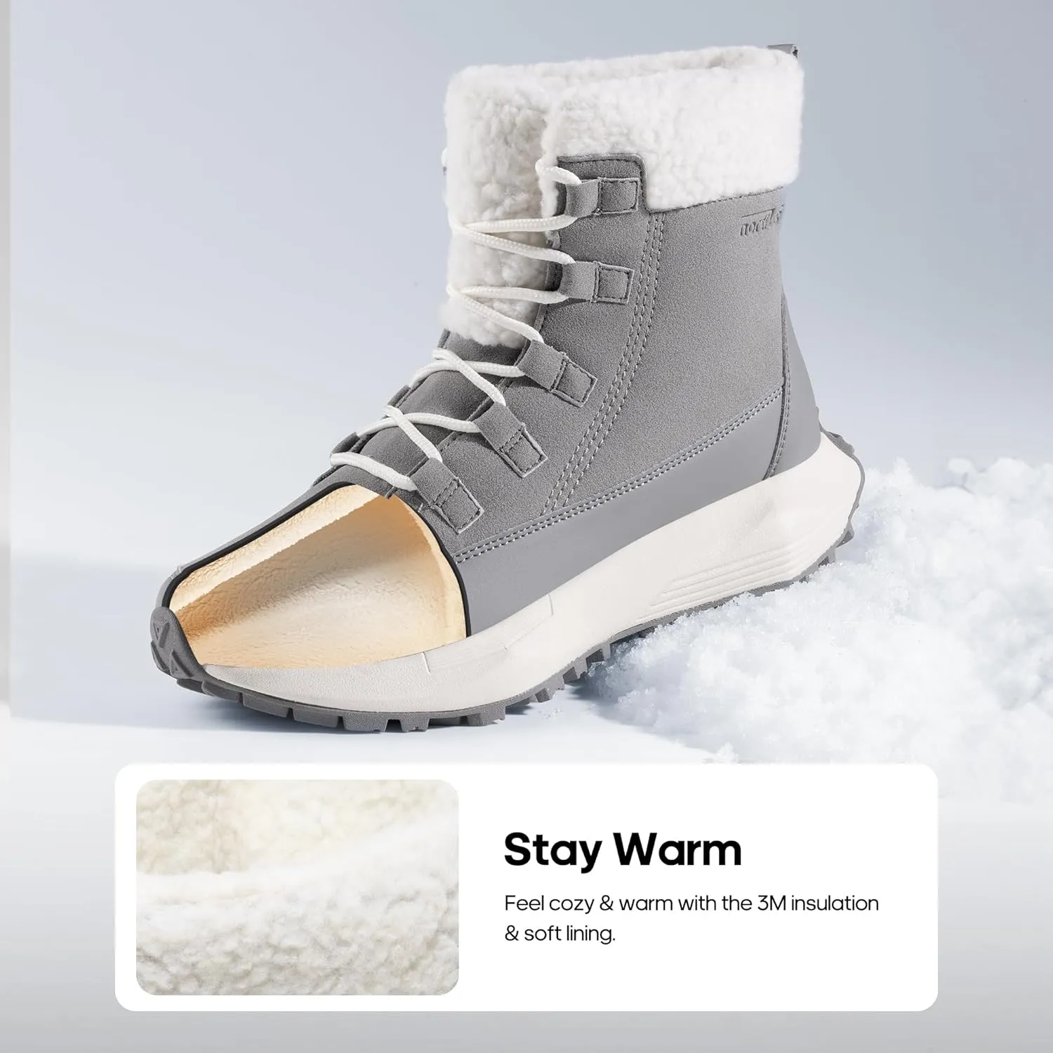 NORTIV 8 Women's Winter Boots Ankle Waterproof Lightweight Snow Sneaker Boots