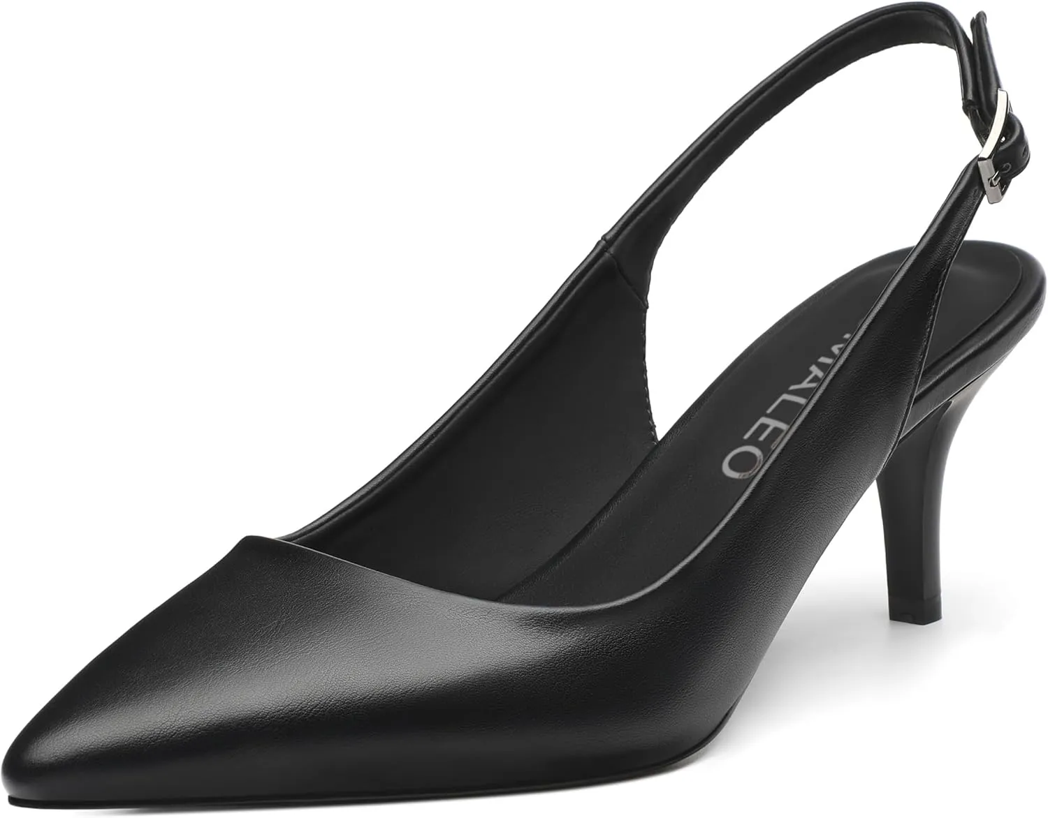 NUMALEO Slingback Heels for Women Pointed Close Toe Kitten Heels Patent Pumps Dress Party Comfy Stiletto 2.5 Inch Dress Shoes