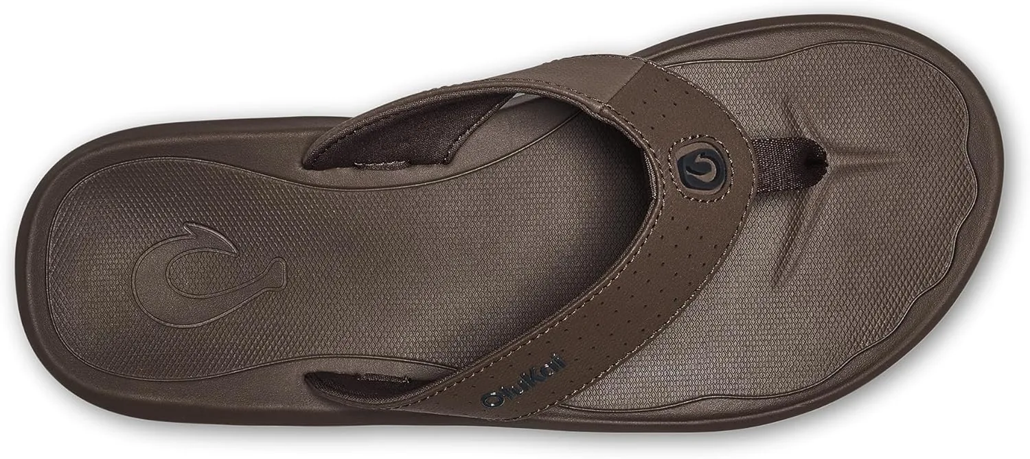 OLUKAI Ki'i Men's Beach Sandals, Quick-Dry Flip-Flop Slides, Water Resistant & Lightweight, Compression Molded Footbed & Ultra-Soft Comfort Fit