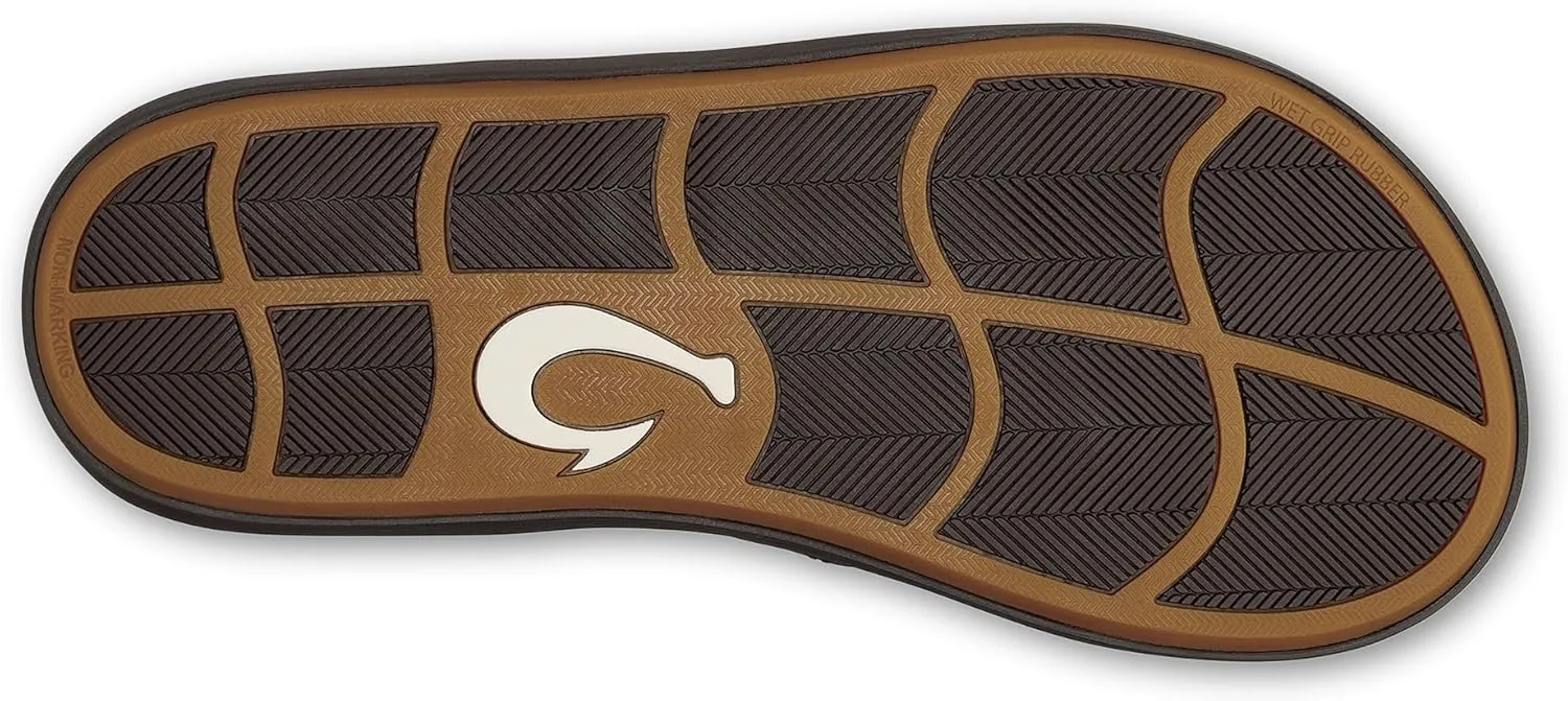 OLUKAI Ki'i Men's Beach Sandals, Quick-Dry Flip-Flop Slides, Water Resistant & Lightweight, Compression Molded Footbed & Ultra-Soft Comfort Fit