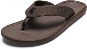 OLUKAI Ki'i Men's Beach Sandals, Quick-Dry Flip-Flop Slides, Water Resistant & Lightweight, Compression Molded Footbed & Ultra-Soft Comfort Fit
