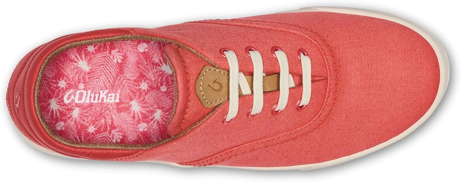 OLUKAI Kohu Women's Everyday Sneaker, Lightweight Canvas & Classic Lace-Up Design, All-Day Comfort & Support