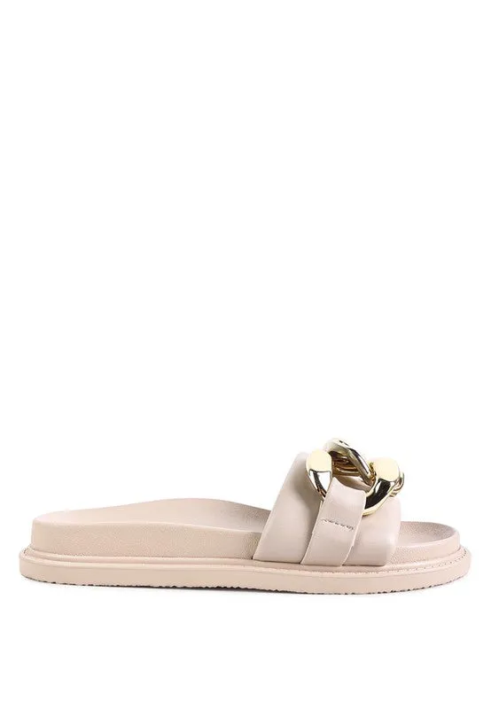 ONYX Metal Chain Slider Flats