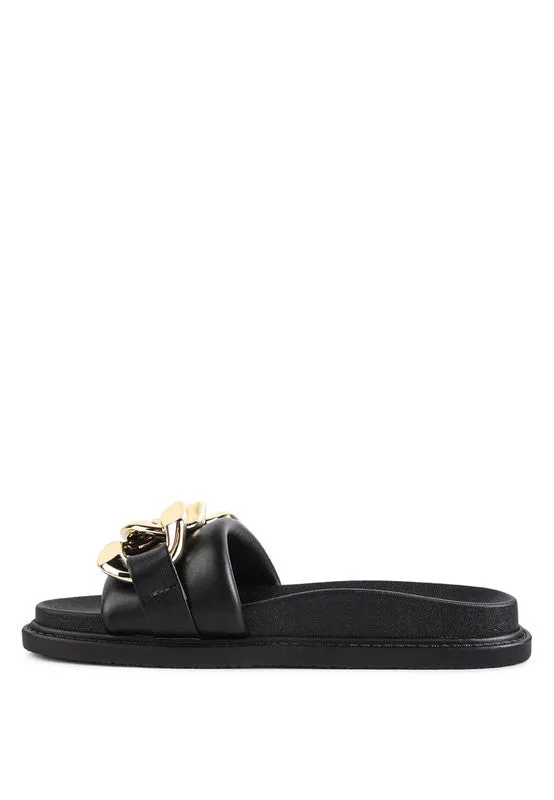 ONYX Metal Chain Slider Flats