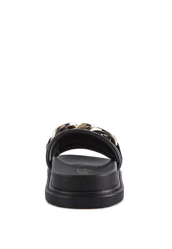ONYX Metal Chain Slider Flats