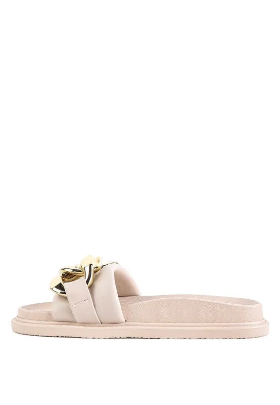 ONYX Metal Chain Slider Flats