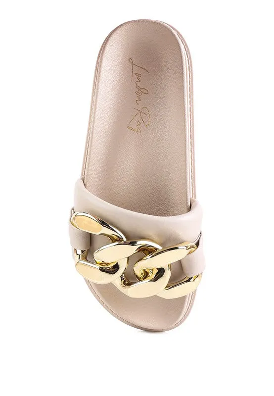 ONYX Metal Chain Slider Flats
