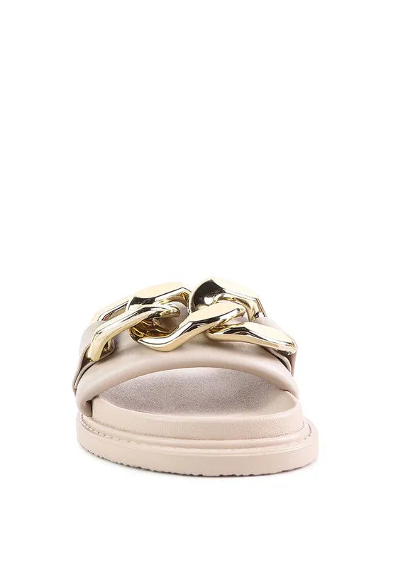 ONYX Metal Chain Slider Flats